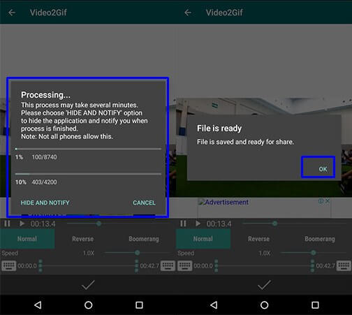 4. Tunggu proses menyimpan video