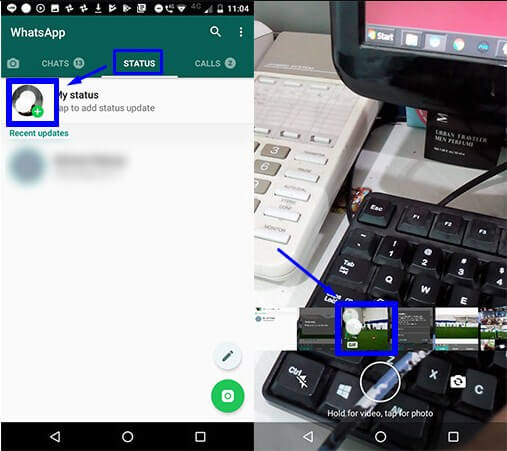 5. Buka aplikasi WhatsApp dan pilih video yang mau dijadikan status