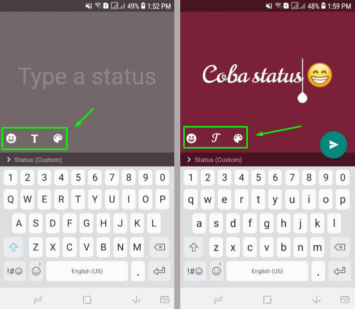 Cara membuat status tulisan di WhatsApp