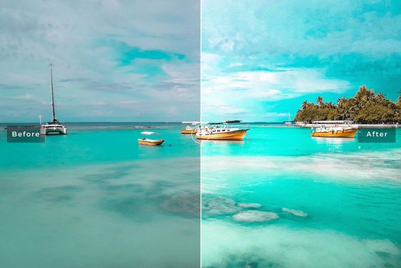 Rumus Lightroom Aquamarine hasilnya