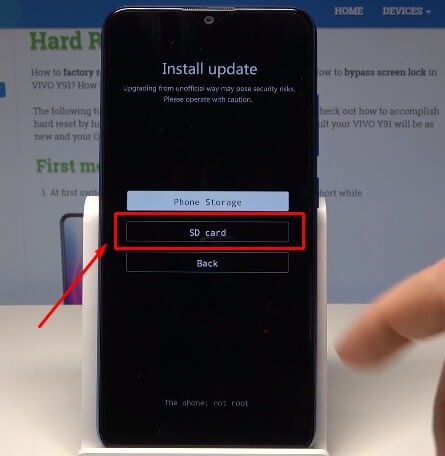 Cara Flash Vivo Y20 Tanpa PC manual melalui SD Card