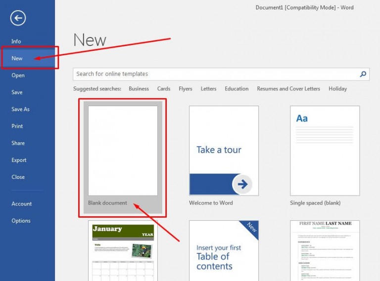 Buat dokumen Microsoft Word baru di ponsel Android Anda