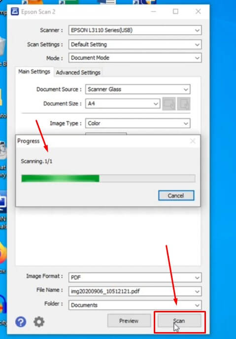 Klik Scan atau Pindai untuk memulai proses Scan