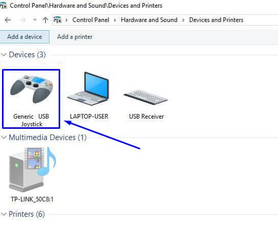 Pilih Generic USB Joystick