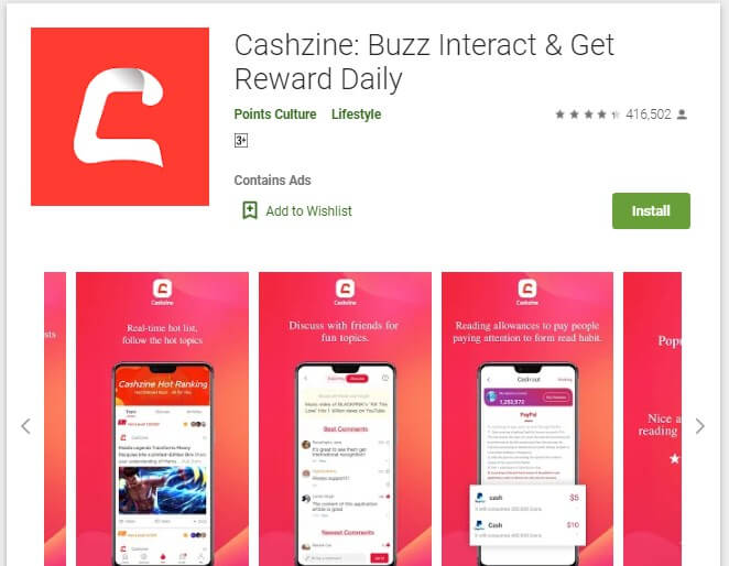 Cashzine Aplikasi penghasil uang langsung ke rekening bank lokal