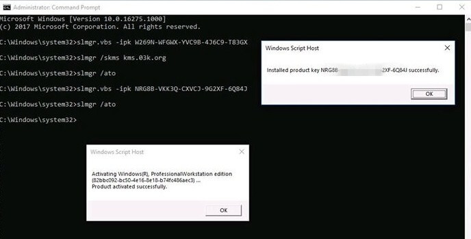 windows 10 activation cmd script