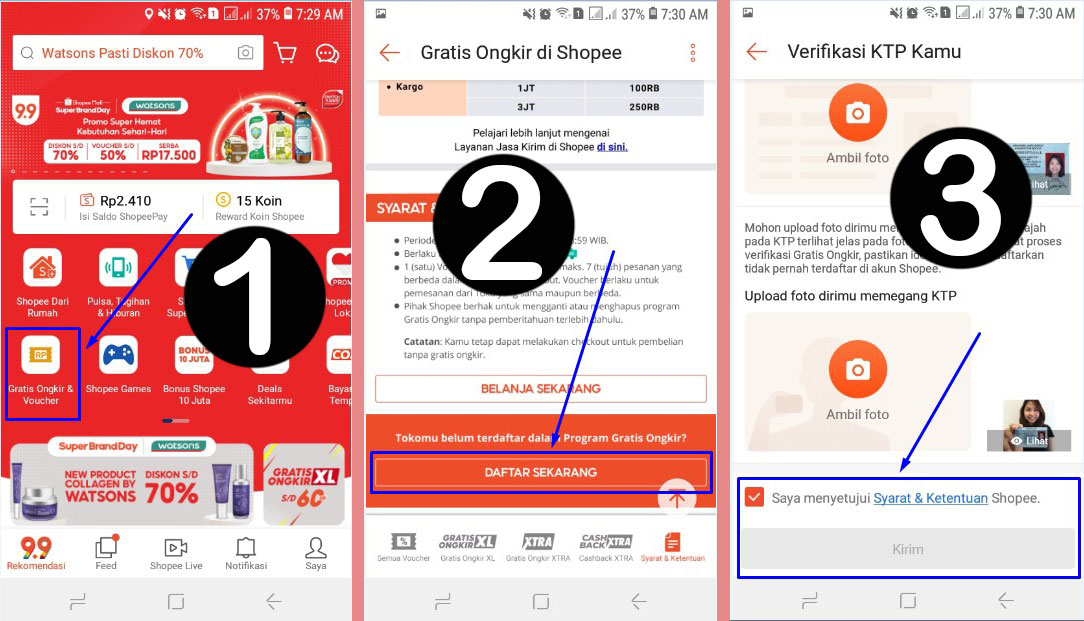 Cara Membuat Akun Shopee Gratis Ongkir