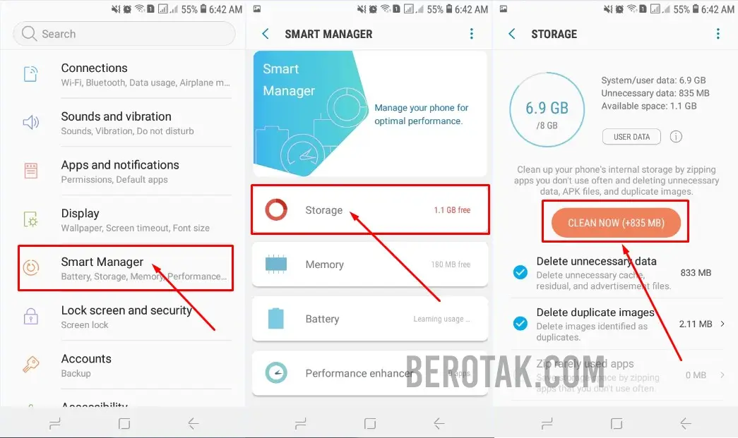 Cara menghapus file sampah di HP Samsung dengan Smart Manager