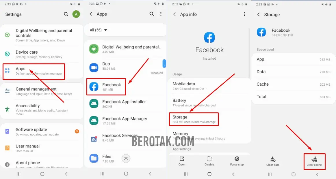 cara membersihkan sampah di hp samsung dengan clear cache