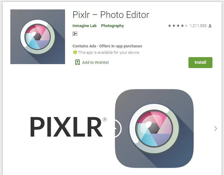 Pixlr adalah aplikasi edit foto lebaran terbaik