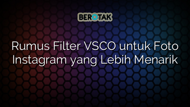 Rumus Filter VSCO untuk Foto Instagram yang Lebih Menarik