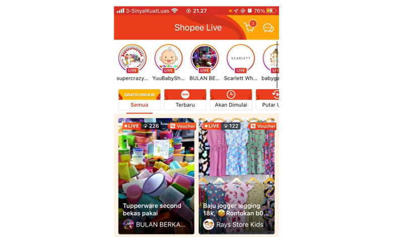 cara nonton shopee live di laptop